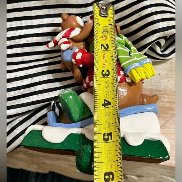 Claydough stocking hook bear & slay w/ 2 mantle hooks floral embossed bundle - Picture 5 of 16